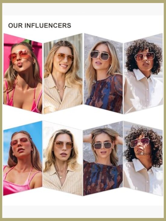 Metal Frame Square Aviator Sunglasses with UV400 Protection main image 4